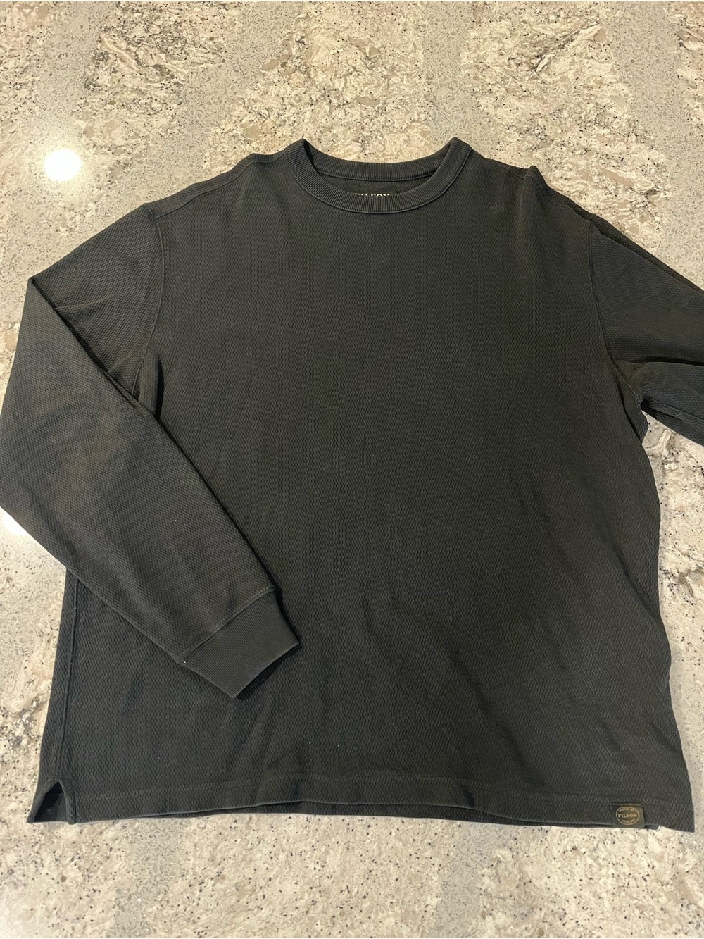 Filson Black Waffle Knit Longsleeve Shirt